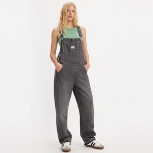 Levi's Washed Black Baggy Overalls